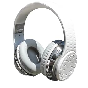Fanny Wang Headphones Co. Over Ear DJ Headphones with Selectable Bass Boost, Chrome Angel, (FW-2001-WHI-CHR)