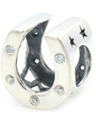 Pro Jewelry .925 Sterling Silver " Lucky Horseshoe W/cz " Charm Bead Fits Pandora Chamilia Kay Troll Bracelets