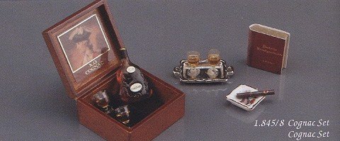Childrens Toyshop  Toys : Dollhouse Miniature Reutter Porcelain Gentleman's Cognac Set