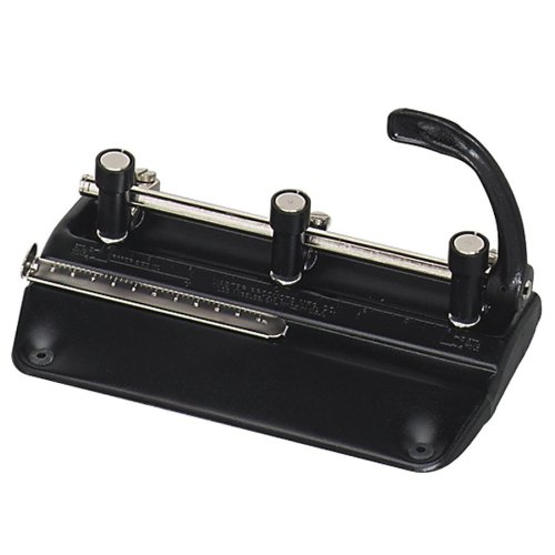 Master Adjustable 24 Sheet 3-Hole Punch, Black (MAT325B)