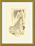 Gold Framed/Matted Print 17x23, Toilette de Marie'e: Bridalwear