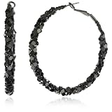 Leslie Danzis Gunmetal Hoop Earrings