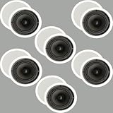 6 Pairs of New 8" In Ceiling Surround Sound HD Home Theater Round Kevlar Speakers 6TS80C