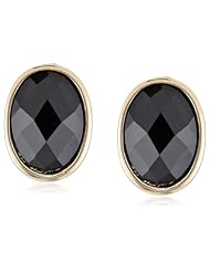 Napier "Evening Contrast" Gold-Tone and Jet Clip-On Earrings