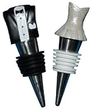 Happy Couple Bride and Groom Wine Bottle Stopper Set
