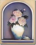 Peony II by Louise Montillio - Floral Art Ceramic Accent Tile 10" x 8" Kitchen Shower Backsplash