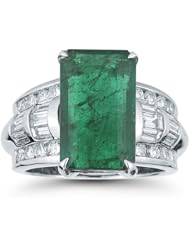 8.41 Carat Diamond & Emerald Ring