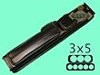 Billiard Pool Cue Case 3x5 Black Leather