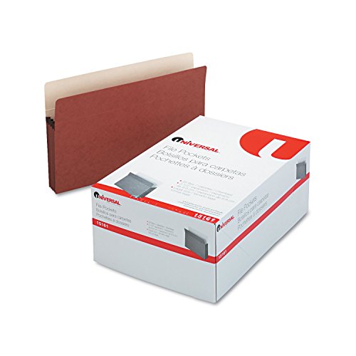 Universal 3 1/2 Expansion File Pockets, Straight Tab, Legal, Redrope/Manila, 25/Box (15161)