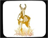 Mouse Pad with eating, prairie, brown, antelope, pronghorn