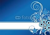 Wallmonkeys Peel and Stick Wall Decals - Blue Floral Background - 60