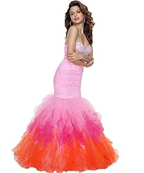 Plus Size Organza Lace-Up Mermaid Evening Dress/Prom Dress/Party Dress 