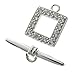 1 set 925 Sterling Silver Crystal Cz Bead Toggle Clasp 12mm/Findings/Bright