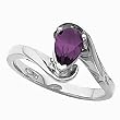 14K White Gold Amethyst Ring