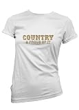 Country and Proud Of It Womens T-shirt, Ladies Country Western Cowgirl Shirt, Medium, Navy
