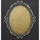 【アクセサリーパーツ・金具】DU-K10・座金カメオパーツ（透かしパーツ）　５０×４２ｍｍ　金古美（アンティークゴールド）　２コ入りが１７９円！