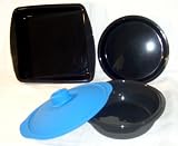 WellBake Professional 3 Piece Microwave + Combi Oven Set: Casserole Dish + Sealed Lid, Shallow Dish (lid also fits this dish), Square Dish : Non-Stick Silicone + 10 Year Guarantee.  FREE p+p on this set  from WellBake Silicone Cookware