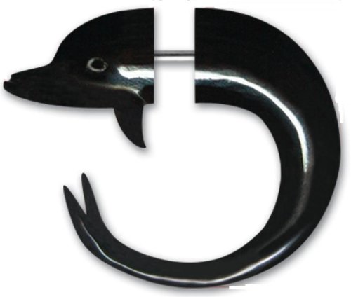 Dolphin Earring Expander hand carved from Buffalo Horn This fake expander 