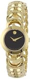 Movado Women’s 0606253 Rondiro Mini Gold-Plated Black Museum Dial Watch