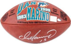 Signed Dan Marino Ball - Hall of Fame Logo LTD Hologram - Autographed Footballs