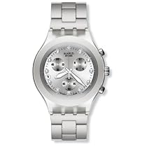 Swatch Diaphane Chronograph Blooded Silver Mens Watch SVCK4038G