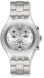 Swatch Diaphane Chronograph Blooded Silver Mens Watch SVCK4038G