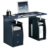 Large COMPUTER DESK in Graphite Black with FREE EXPEDITED DELIVERY (PC55g)