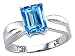 1.65 cts Genuine Emerald Cut Blue Topaz Ring. - 14kt White or Yellow Gold