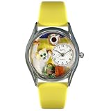 Bad Cat Yellow Leather And Silvertone Watch #S0120008