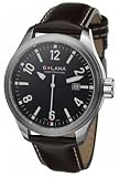 Golana - TE100.3 - Terra - Pro - All Terrain - Montre Homme Acier - Quartz Analogique - Dateur - Cadran Noir - Bracelet Cuir Marron
