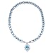 Sterling Silver Cubic Zirconia and Blue Color Stone Necklace