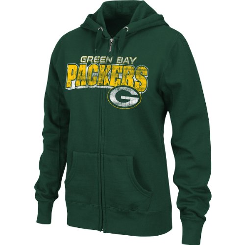 NFL Women's Green Bay Packers Football Classic III Long Sleeve Fullzip Fleece Hoodie (Dark Green, Medium)