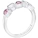 Rhodium Plated Pink and Clear Cubic Zirconia Charming Heart Princess Rings - Stylish Heart Jewelry Gift for Girls Special Occasion