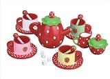 Childs Wooden Strawberry Teasets - Stunning Wooden Toy For Girls