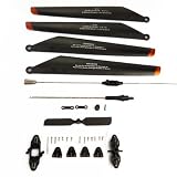 Updated Main Blade set A B 9053-04+Quick Wear Parts(balance bar/connect buckle/main blade grip set/bottom fan clip/inner shaft/tail blade for The Double Horse 9053 Gyro Helicopter