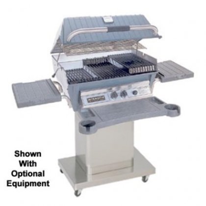 P4FBLWN Black Barbecue Grill with Push-button Electronic Igniter Dual-control Knobs and Stainless S