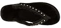 LAMO AUSTRALIA Sheepskin Womens Genuine Sheepskin Lined Womens Sandals Thongs Flip Flops Black Suede/Sheepskin Lining