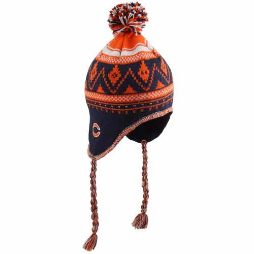 Reebok Chicago Bears Braided Knit Hat with Pom One Size Fits All