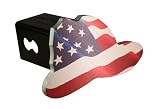 Fireman's Hat w/ American Flag - Image Line - 2'' Billet Hitch Cover