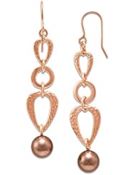 Chocolate Tahitian Pearl Earrings in 14K Rose Gold (9-10mm)