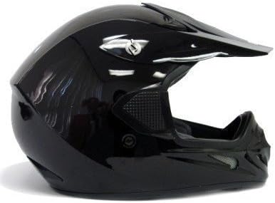 TMS® Adult TMS Gloss Black Dirt Bike ATV Motocross MX Helmet (Medium)