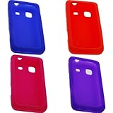 GTMax Premium Solid Soft Silicon Skin Cover Case (Dark Blue + Red + Purple  ....
