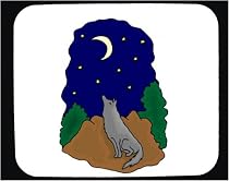 Decorated Mouse Pad with animals, coyote, wolf, animal, wolves