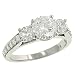 Round,Pave Diamond Engagement Ring .91cttw (CZ ctr)
