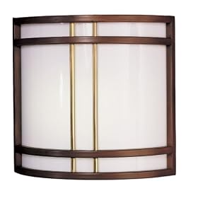 American Fluorescent RDS213RBEC Radio City Wall Sconce, Square Edge Deco Styling, 13-Watt by American Fluorescent