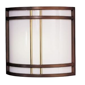 American Fluorescent RDS213RBEC Radio City Wall Sconce, Square Edge Deco Styling, 13-Watt by 