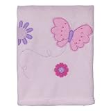 Tiddliwinks Lilac Butterfly Embroidered Boa Blanket