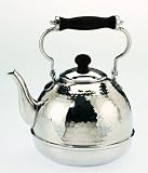 Old Dutch 2 Quart Stainless Steel Hammered Teakettle With Wood Handle