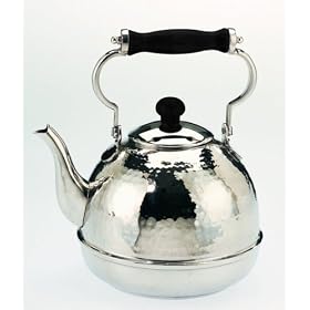 Old Dutch 2 Quart Stainless Steel Hammered Teakettle With Wood Handle