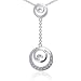 Dazzling Swirls: Sterling Silver Rhodium Finish and CZ Swirl Circle Pendant Necklace